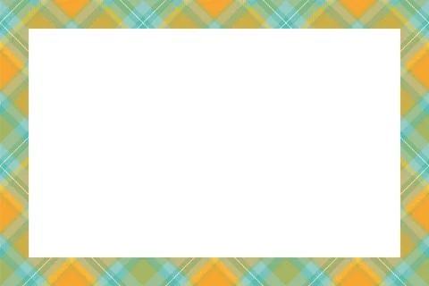 Vintage frame vector. Scottish border pattern retro style. Tartan plaid ornam Stock Illustration