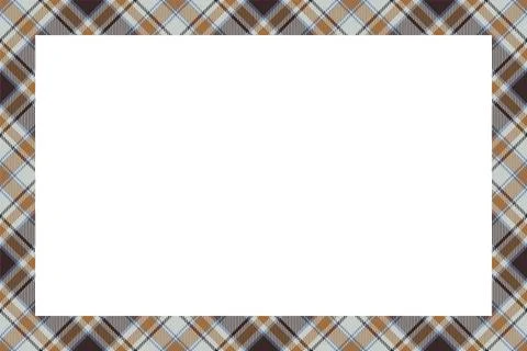 Vintage frame vector. Scottish border pattern retro style. Tartan plaid ornam Stock Illustration