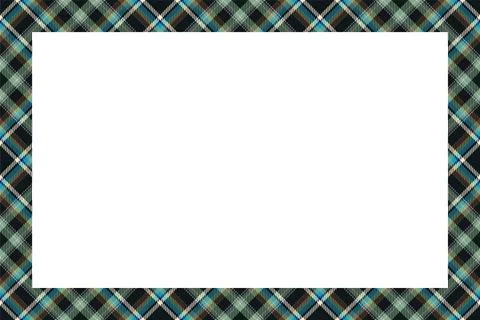 Vintage frame vector. Scottish border pattern retro style. Tartan plaid ornam Stock Illustration