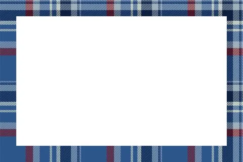 Vintage frame vector. Scottish border pattern retro style. Tartan plaid ornam Illustrazione stock