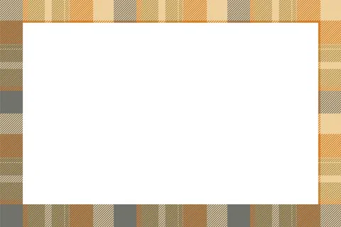 Vintage frame vector. Scottish border pattern retro style. Tartan plaid ornam Stock Illustration