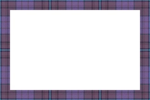 Vintage frame vector. Scottish border pattern retro style. Tartan plaid ornam Stock Illustration