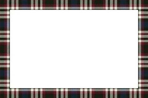 Vintage frame vector. Scottish border pattern retro style. Tartan plaid ornam Illustrazione stock