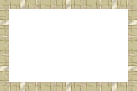 Vintage frame vector. Scottish border pattern retro style. Tartan plaid ornam Stock Illustration