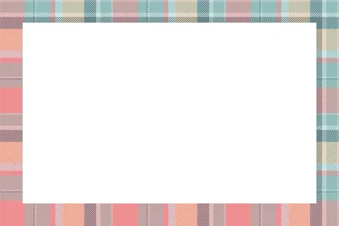 Vintage frame vector. Scottish border pattern retro style. Tartan plaid ornam Stock Illustration