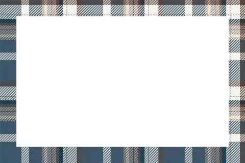 Vintage frame vector. Scottish border pattern retro style. Tartan plaid ornam Illustrazione stock