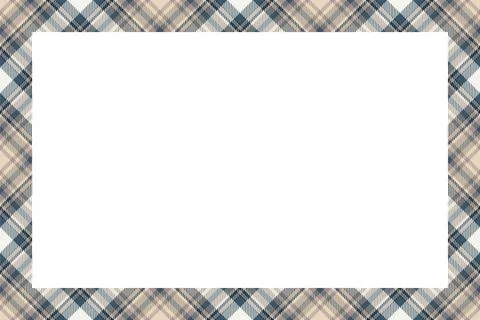 Vintage frame vector. Scottish border pattern retro style. Tartan plaid ornam Illustrazione stock