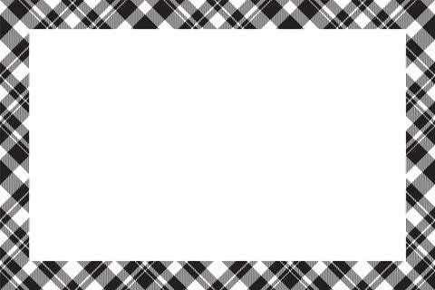 Vintage frame vector. Scottish border pattern retro style. Tartan plaid ornam Illustrazione stock
