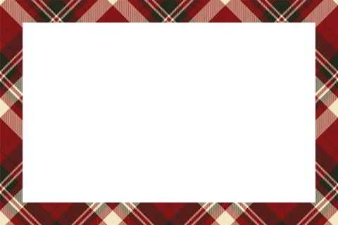 Vintage frame vector. Scottish border pattern retro style. Tartan plaid ornam Illustrazione stock