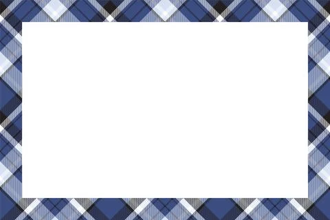 Vintage frame vector. Scottish border pattern retro style. Tartan plaid ornam Illustrazione stock