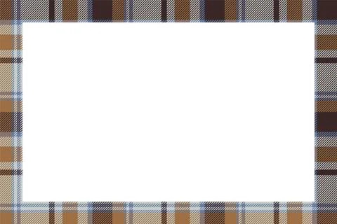 Vintage frame vector. Scottish border pattern retro style. Tartan plaid ornam 스톡 일러스트