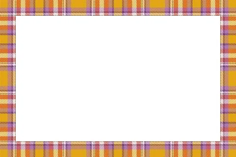Vintage frame vector. Scottish border pattern retro style. Tartan plaid ornam Illustrazione stock
