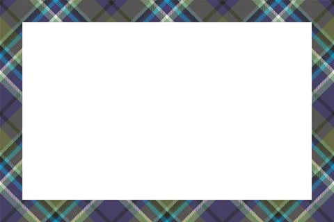 Vintage frame vector. Scottish border pattern retro style. Tartan plaid ornam Illustrazione stock