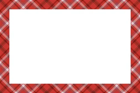 Vintage frame vector. Scottish border pattern retro style. Tartan plaid ornam Stock Illustration