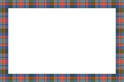 Vintage frame vector. Scottish border pattern retro style. Tartan plaid ornam Stock Illustration