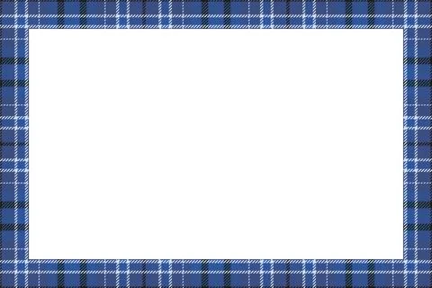 Vintage frame vector. Scottish border pattern retro style. Tartan plaid ornam 스톡 일러스트