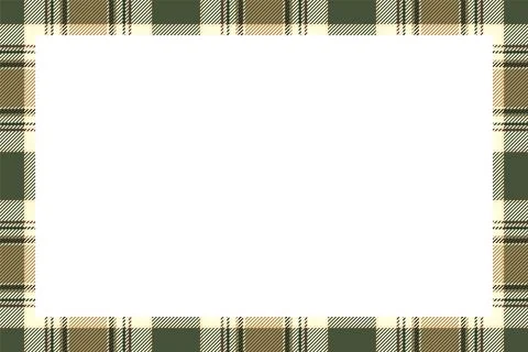 Vintage frame vector. Scottish border pattern retro style. Tartan plaid ornam Stock Illustration
