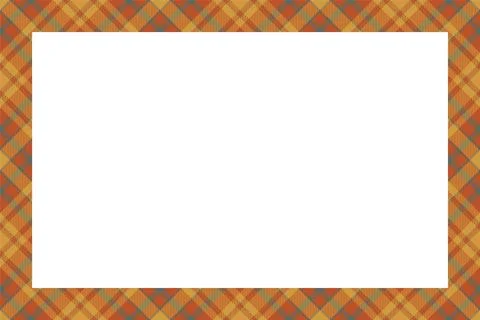 Vintage frame vector. Scottish border pattern retro style. Tartan plaid ornam Stock Illustration