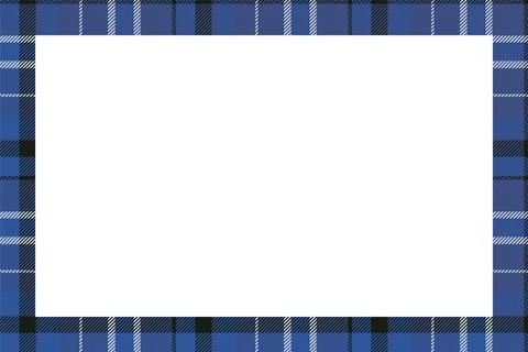 Vintage frame vector. Scottish border pattern retro style. Tartan plaid ornam 스톡 일러스트