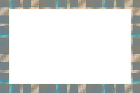 Vintage frame vector. Scottish border pattern retro style. Tartan plaid ornam 스톡 일러스트