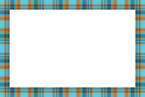 Vintage frame vector. Scottish border pattern retro style. Tartan plaid ornam Stock Illustration