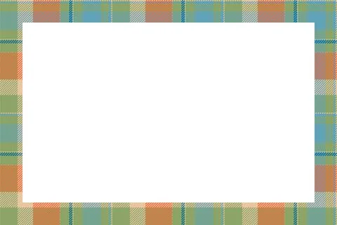Vintage frame vector. Scottish border pattern retro style. Tartan plaid ornam Stock Illustration