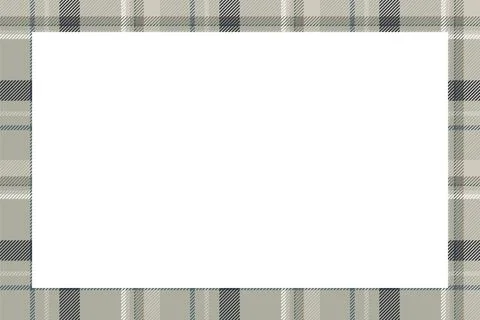 Vintage frame vector. Scottish border pattern retro style. Tartan plaid ornam Stock Illustration