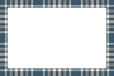 Vintage frame vector. Scottish border pattern retro style. Tartan plaid ornam Illustrazione stock