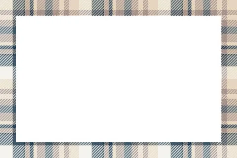 Vintage frame vector. Scottish border pattern retro style. Tartan plaid ornam Stock Illustration