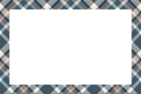 Vintage frame vector. Scottish border pattern retro style. Tartan plaid ornam Stock Illustration