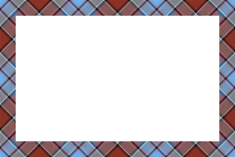 Vintage frame vector. Scottish border pattern retro style. Tartan plaid ornam Stock Illustration