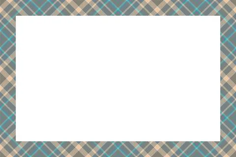 Vintage frame vector. Scottish border pattern retro style. Tartan plaid ornam Stock Illustration