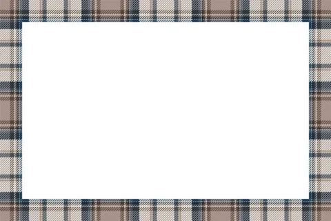 Vintage frame vector. Scottish border pattern retro style. Tartan plaid ornam Stock Illustration