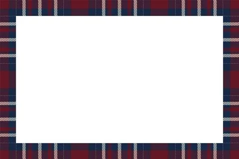 Vintage frame vector. Scottish border pattern retro style. Tartan plaid ornam Illustrazione stock