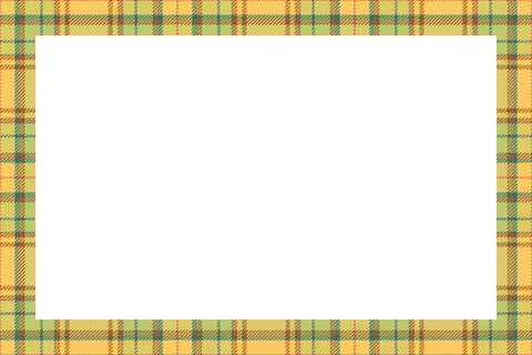 Vintage frame vector. Scottish border pattern retro style. Tartan plaid ornam Illustrazione stock
