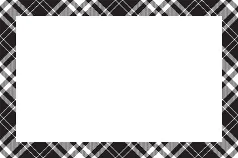 Vintage frame vector. Scottish border pattern retro style. Tartan plaid ornam Illustrazione stock