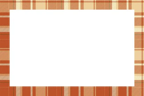 Vintage frame vector. Scottish border pattern retro style. Tartan plaid ornam Stock Illustration