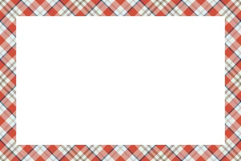 Vintage frame vector. Scottish border pattern retro style. Tartan plaid ornam Illustrazione stock