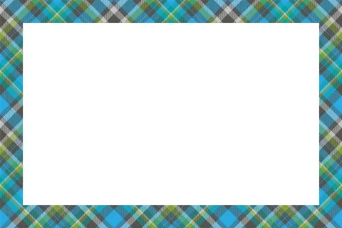 Vintage frame vector. Scottish border pattern retro style. Tartan plaid ornam Illustrazione stock