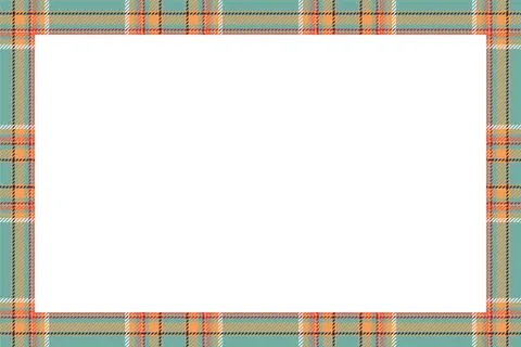 Vintage frame vector. Scottish border pattern retro style. Tartan plaid ornam Illustrazione stock