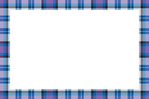 Vintage frame vector. Scottish border pattern retro style. Tartan plaid ornam Stock Illustration