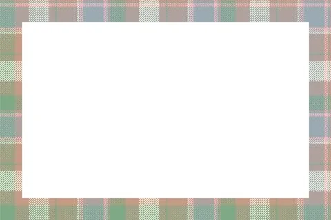 Vintage frame vector. Scottish border pattern retro style. Tartan plaid ornam Stock Illustration