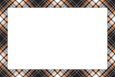Vintage frame vector. Scottish border pattern retro style. Tartan plaid ornam Stock Illustration