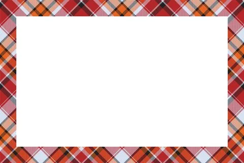 Vintage frame vector. Scottish border pattern retro style. Tartan plaid ornam Illustrazione stock