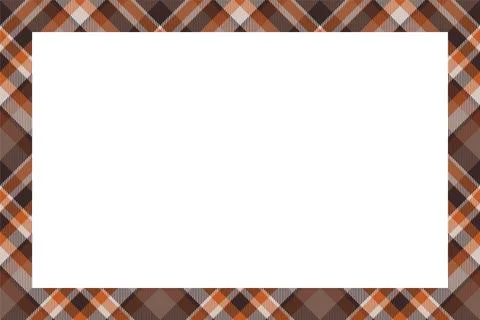 Vintage frame vector. Scottish border pattern retro style. Tartan plaid ornam Stock Illustration