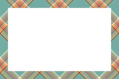 Vintage frame vector. Scottish border pattern retro style. Tartan plaid ornam 스톡 일러스트