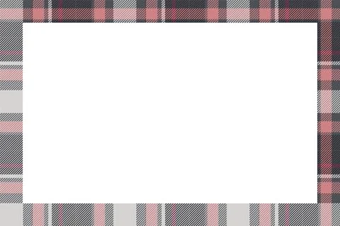 Vintage frame vector. Scottish border pattern retro style. Tartan plaid ornam Stock Illustration