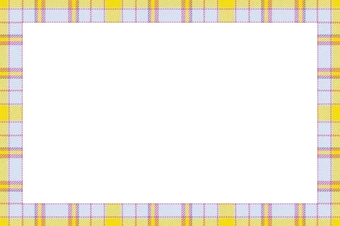 Vintage frame vector. Scottish border pattern retro style. Tartan plaid ornam Stock Illustration