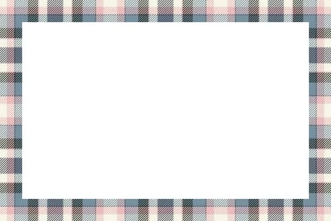 Vintage frame vector. Scottish border pattern retro style. Tartan plaid ornam Illustrazione stock