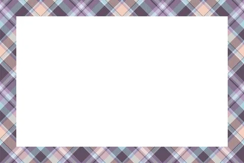 Vintage frame vector. Scottish border pattern retro style. Tartan plaid ornam Illustrazione stock